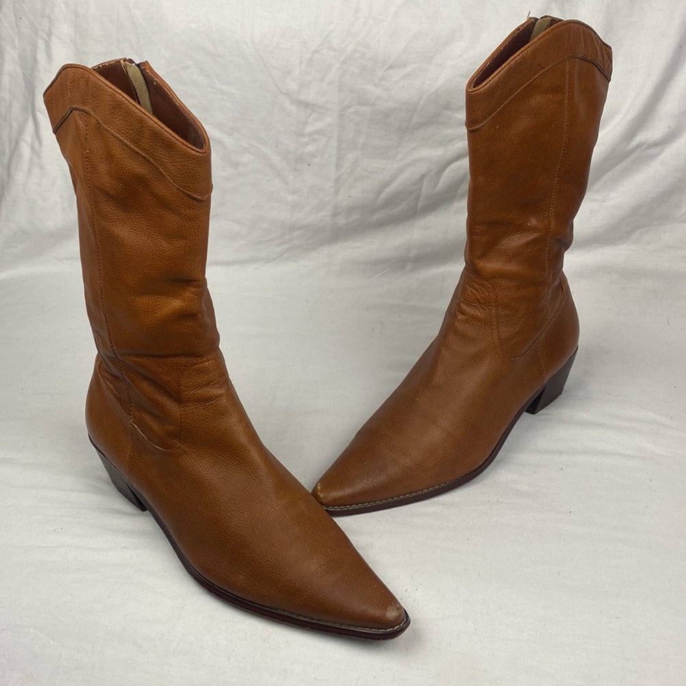 Vintage Anne Klein Cowboy Boots Rust/Brown 7.5